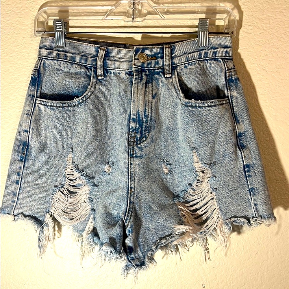 Distressed Denim Shorts